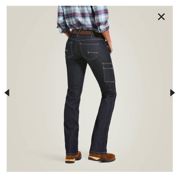 Ariat Rebar Mid Rise Straight Women Dark Wash Jeans 25R
